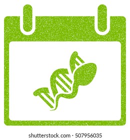 Sperm DNA Replication Calendar Day grainy textured icon for overlay watermark stamps. Flat symbol with dust texture.