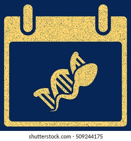 Sperm DNA Replication Calendar Day grainy textured icon for overlay watermark stamps. Flat symbol with scratched texture.