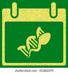 Sperm DNA Replication Calendar Day grainy textured icon for overlay watermark stamps. Flat symbol with unclean texture.