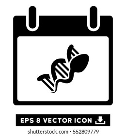 Sperm DNA Replication Calendar Day icon. Vector EPS illustration style is flat iconic symbol, black color.