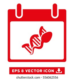 Sperm DNA Replication Calendar Day icon. Vector EPS illustration style is flat iconic symbol, red color.