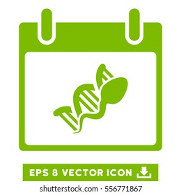 Sperm DNA Replication Calendar Day icon. Vector EPS illustration style is flat iconic symbol, eco green color.