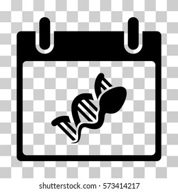 Sperm DNA Replication Calendar Day icon. Vector illustration style is flat iconic symbol, black color, transparent background. Designed for web and software interfaces.
