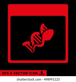 Sperm DNA Replication Calendar Page icon. Vector EPS illustration style is flat iconic symbol, red color.