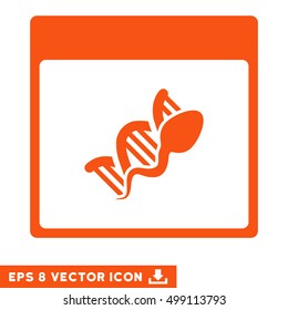 Sperm DNA Replication Calendar Page icon. Vector EPS illustration style is flat iconic symbol, orange color.