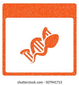 Sperm DNA Replication Calendar Page grainy textured icon for overlay watermark stamps. Flat symbol with dust texture.
