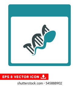 Sperm DNA Replication Calendar Page icon. Vector EPS illustration style is flat iconic bicolor symbol, soft blue colors.