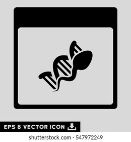 Sperm DNA Replication Calendar Page icon. Vector EPS illustration style is flat iconic symbol, black color.