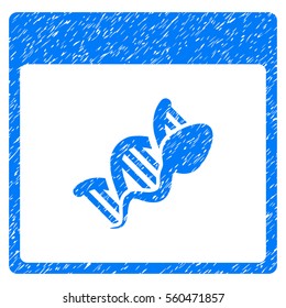 Sperm DNA Replication Calendar Page grainy textured icon for overlay watermark stamps. Flat symbol with dirty texture.