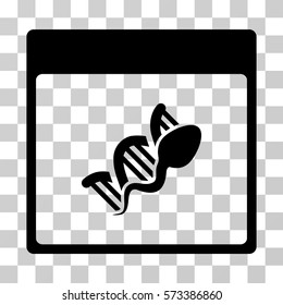 Sperm DNA Replication Calendar Page icon. Vector illustration style is flat iconic symbol, black color, transparent background. Designed for web and software interfaces.