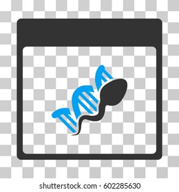 Sperm DNA Replication Calendar Page icon. Vector illustration style is flat iconic bicolor symbol, blue and gray colors, transparent background. Designed for web and software interfaces.