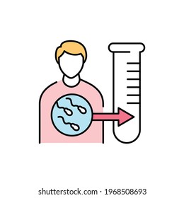 Sperm donation сolor line icon. Pregnancy. Pictogram for web page, mobile app, promo. UI UX GUI design element. Editable stroke.