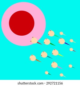 sperm and egg cell vector cartoon