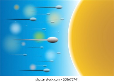 sperm and egg in colorful background. EPS 10 vector.