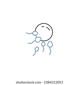 Sperm and egg concept line icon. Simple element illustration. Sperm and egg concept outline symbol design.