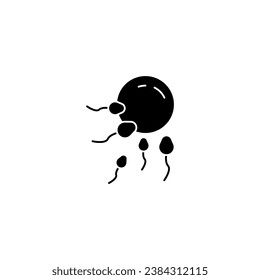 Icono de línea de concepto de esperma y huevo. Ilustración de elemento simple. Diseño de símbolos de esquema de concepto de esperma y huevo.