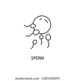 Icono de línea de concepto de esperma y huevo. Ilustración de elemento simple. Diseño de símbolos de esquema de concepto de esperma y huevo.