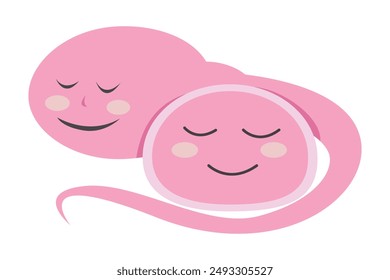 Befruchtung von Spermien und Eizellen. Vektorillustration