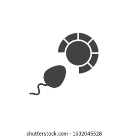 Sperm and egg icon isolated on white background. Fertilizer symbol modern, simple, vector, icon for website design, mobile app, ui. Vector Illustration