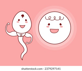 sperm and egg. vector illustration.