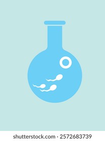 Sperm and egg in vitro as in vitro fertilization concept, isolated vector stock illustration with IVF and fertility care