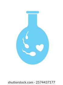 Sperm and egg in vitro as in vitro fertilization concept, isolated vector stock illustration as IVF logo