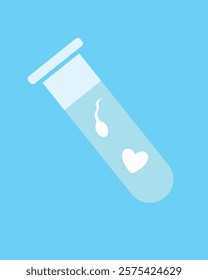 Sperm and egg in vitro as in vitro fertilization concept, isolated vector stock illustration with IVF and medical care