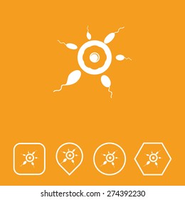 Sperm & Eggs Icon on Flat UI Colors with Different Shapes. Eps-10.