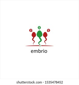 sperm embryo silhouette medical health logo design idea 