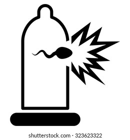Sperm Escape vector icon. Style is flat symbol, black color, rounded angles, white background.
