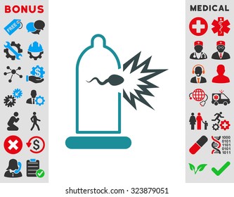 Sperm Escape vector icon. Style is bicolor flat symbol, soft blue colors, rounded angles, white background.
