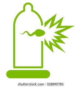 Sperm Escape vector icon. Style is flat symbol, eco green color, rounded angles, white background.
