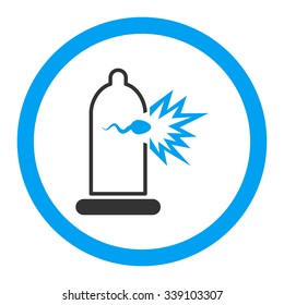 Sperm Escape vector icon. Style is bicolor flat rounded symbol, blue and gray colors, rounded angles, white background.