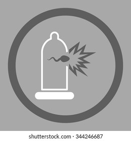 Sperm Escape vector icon. Style is bicolor flat rounded symbol, dark gray and white colors, rounded angles, silver background.