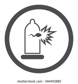 Sperm Escape vector icon. Style is flat rounded symbol, gray color, rounded angles, white background.