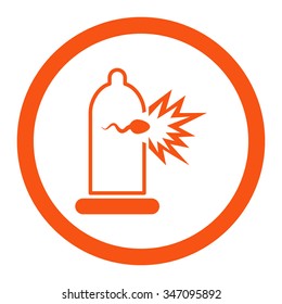 Sperm Escape vector icon. Style is flat rounded symbol, orange color, rounded angles, white background.