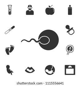 Sperm fertilizing egg cell icon. Simple element illustration. Sperm fertilizing egg cell symbol design from Pregnancy collection set. Can be used for web and mobile on white background