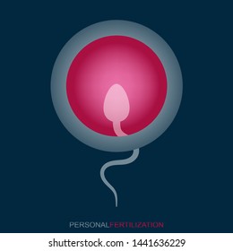 Sperm fertilizing egg cell icon. Simple element. Sperm fertilizing egg cell symbol for mobile applications on web sites and public use. Vector illustration. 