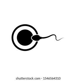 Sperm fertilizing egg cell icon