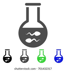 Sperm Flask flat vector pictograph. Colored sperm flask, gray, black, blue, green icon versions. Flat icon style for application design.
