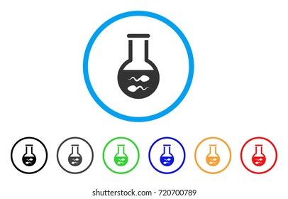 Sperm Flask rounded icon. Style is a flat sperm flask gray symbol inside light blue circle with black, gray, green, blue, red, orange color versions. Vector designed for web and software interfaces.