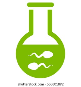 Sperm Flask vector icon. Flat eco green symbol. Pictogram is isolated on a white background. Designed for web and software interfaces.