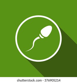 sperm flat icon with long shadow. vector illustration