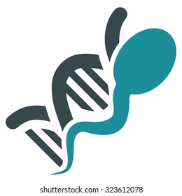 Sperm Genome vector icon. Style is bicolor flat symbol, soft blue colors, rounded angles, white background.