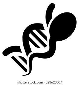 Sperm Genome vector icon. Style is flat symbol, black color, rounded angles, white background.