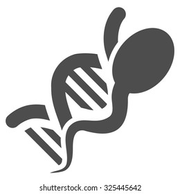 Sperm Genome vector icon. Style is flat symbol, gray color, rounded angles, white background.