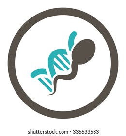 Sperm Genome vector icon. Style is bicolor flat rounded symbol, grey and cyan colors, rounded angles, white background.