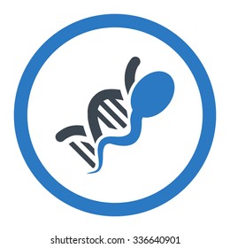 Sperm Genome vector icon. Style is bicolor flat rounded symbol, smooth blue colors, rounded angles, white background.