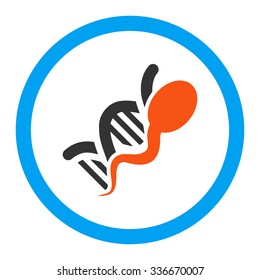 Sperm Genome vector icon. Style is flat rounded symbol, bright colors, rounded angles, white background.
