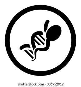 Sperm Genome vector icon. Style is flat rounded symbol, black color, rounded angles, white background.
